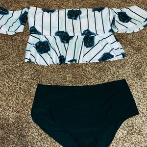 Flowered off the shoulder bikini